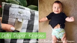 Punkin Seeds Co Preflats + Pocket Cloth Diaper Reviews + Fit on 5-month-old Baby & 3-Year-Old