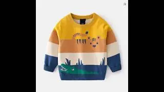 Winter Kids Sweater Animals Cartoon Striped Boys Girls Autumn Knitwear    Happy Shopping