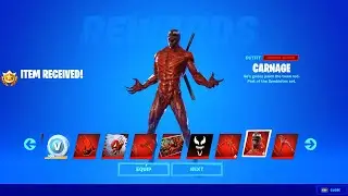 UNLOCKING TIER 100 CARNAGE SKIN in Fortnite Season 8 Battlepass