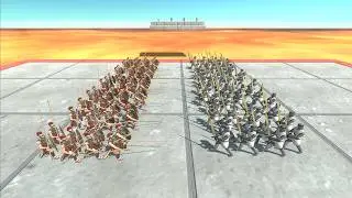 50 vs 50: Medievals fight over Lava  - Animal Revolt Battle Simulator