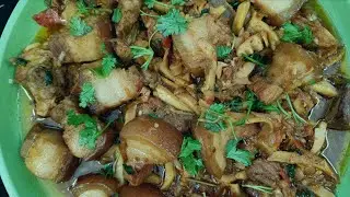 Super tasty Pork recipe । Pork with fresh bamboo shoots । Northeast style Pork Curry recipe ।