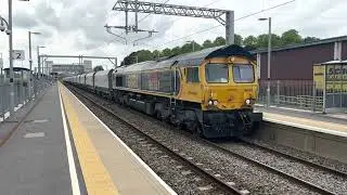 Harborough station class 66 66751 lnspiration DELIVERED Hitachi Rail Europe with girlfriend 17/5/23