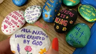 Creative way to spread GOSPEL with painted rocks. #paintedrocks #gospel(dont own rights to music)