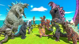 Team Godzilla 2014 vs Team Lava Shin Godzilla - Animal Revolt Battle Simulator