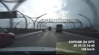 Таксист гонит 250 км ч по кольцу СПБ