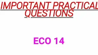 Ignou. ECO 14. Important Practical Questions for December Exam//Paper Expected Questions