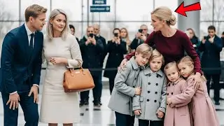 Am Flughafen Mit Der Geliebten — Er Trug Ihren Koffer, Als Seine Frau Und Kinder Ankamen