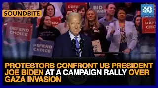 Protestors Confront US President Joe Biden At A Campaign Rally Over Gaza Invasion| Dawn News English