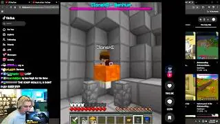 xQc gets upset at Minecraft soup PVP tryhard
