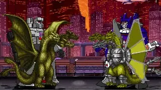 [Ikemen GO] King Ghidorah/Megatron vs Mecha-King Ghidorah/Galvatron (Godzilla x Transformers)