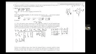 SFU MATH 232 4.6 Matrix of a Linear Mapping