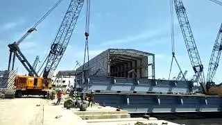 American Hoist 11320 & 9310 placing 240 ton pantoons