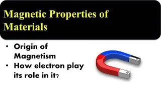 Magnetic Properties of materials|Origin of magnetism|Electron's role in magnetism? Lec 01