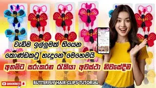 වැඩිදෙනාගේ අවධානයට ලක්වූ Butterfly Hair clips 🦋😍 | How to make easy Butterfly  Clips | #niharacraft