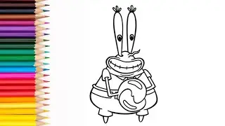 Mr. Crab easy drawing for kids and toddlers