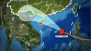 Typhoon Rammasun approaching South China Sea