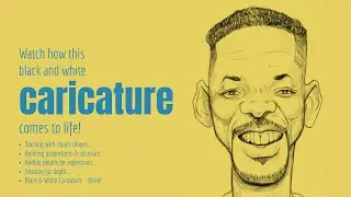 Will Smith Funny Caricature Drawing | Pencil Style Digital Art #willsmith