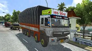Final Trip Of Bharat Benz Truck 🥺 Driving 14 Wheeler Truck 🛣️ Bussid Realistic Gameplay ✅