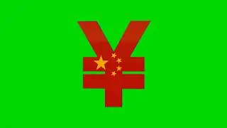 Chinese Currency Symbol Yuan 360 Degree Loop Animation