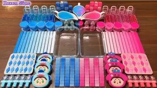 Slime mixing showdown &ndash; dog set, glitter beads, purple vs blue slime 