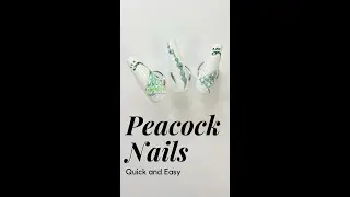 Draw like a PRO - Easy Nail Art - Peacock/Green Design - #EP1 #shorts
