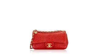Mau Jual Tas Branded Second? Chanel Wrinkled Calfskin Chevron Mini Rectangular Medallion Flap Bag