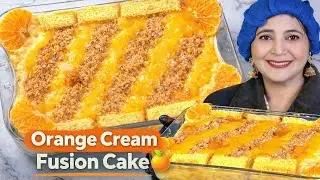 Orange Cream Fusion Cake | Easy Bakery Style Cake #CakeRecipe #newyear #DesiFood 