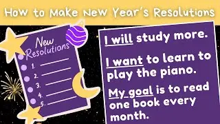 How to Make New Year's Resolutions for Kids Step by Step | English Lesson 🎆