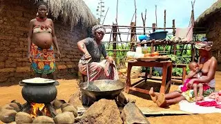 Typical African Village Life of a Single Mother #cooking #food #africancommunity 