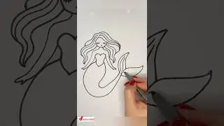 How to Draw a Simple Mermaid 🧜&zwj;♀️🎨🖌️