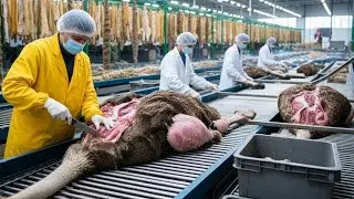 Inside the Ostrich Leather Factory 😱🦢 | From Farm to Million-Dollar Luxury Jackets (Full Process)