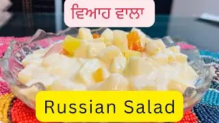 HOW TO MAKE APPLE RUSSIAN SALAD | COMMERCIAL APPLE RUSSIAN SALAD | APPLE SALAD - PUNJABI SARDARNI
