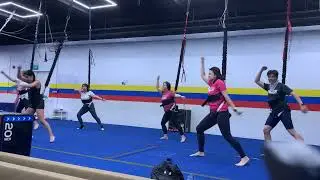 Learning basic Hip Hop with Bungee Fitness 