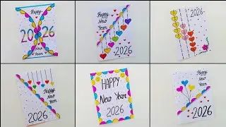 Top 6 😍cute😍 white paper New Year Greeting Card making &bull; How to make happy new year card 2026  