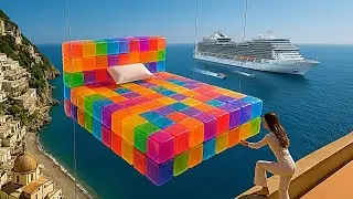 Relaxing Floating Beds | AI World which bed would you sleep in? 🎈🛌 | #4k #asmr #aiasmr