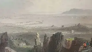 Print Lithograph. Dublin Bay from Kingstown Quarries by William Henry Bartlett.