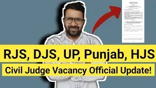 RJS, DJS, HJS, Punjab, Bihar, UP Civil Judge Vacancy 2025 || OFFICIAL UPDATE || Total Post 4721 LLB