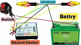 How to Hazard flasher install wiring diagram//moxi flasher installation in motorcycle!!