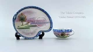 Japanese Collectible Porcelain. The Takito Company. Cup and Saucer. Taisho Period 1913-1926.