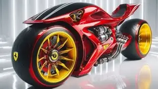 Ferrari Style Futuristic Ai Motorcycles (Super Bikes) Custom Vehicle Designs