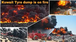 Kuwait || Tyre graveyard is on fire || Salmi Tyre Dump blaze