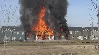 Fire destroys house under construction on Indy's southeast side, damages 6 other homes