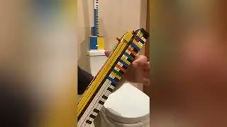 Brick String Instrument • Bathroom Acoustic Test 006 (Postmodern Art & STEAM) #diyinstrument #music