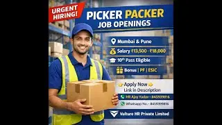 Warehouse Job Vacancy 2026 | Picker Packer | Mumbai Pune | 10th Pass | ₹20,000