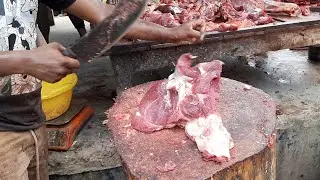 Fast Beef /Cow Meat Cutting Skills by Traditional Butcher II Amazing Knife's Show in Local Meat Shop