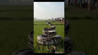 When a 20 feet long GIANT python was seen in the field #Python #shorts