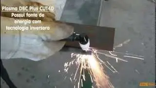 Corte Plasma DBC CUT40: demonstra&ccedil;&atilde;o cortando a&ccedil;o, a&ccedil;o inox, alum&iacute;nio, etc
