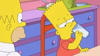 Bart Drinks His Milk