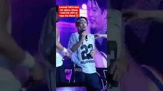 Leeteuk fell & hurt his elbow, Siwon used his shirt to wipe the blood ..