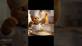 Cat Chef Makes Crispy Fried Chicken 🍗🐱